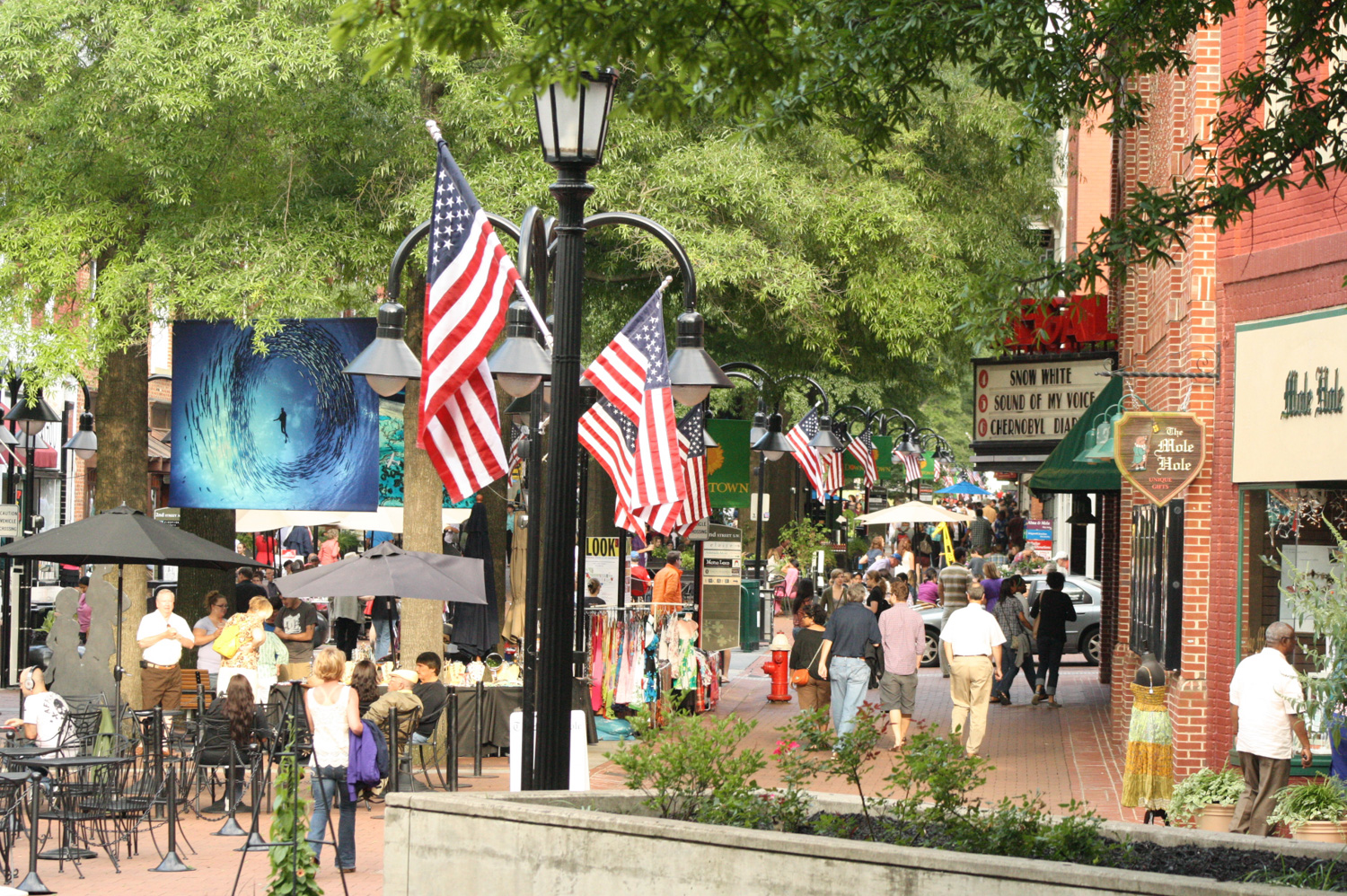 Historic Pedestrian Downtown Mall, Charlottesville, Virginia